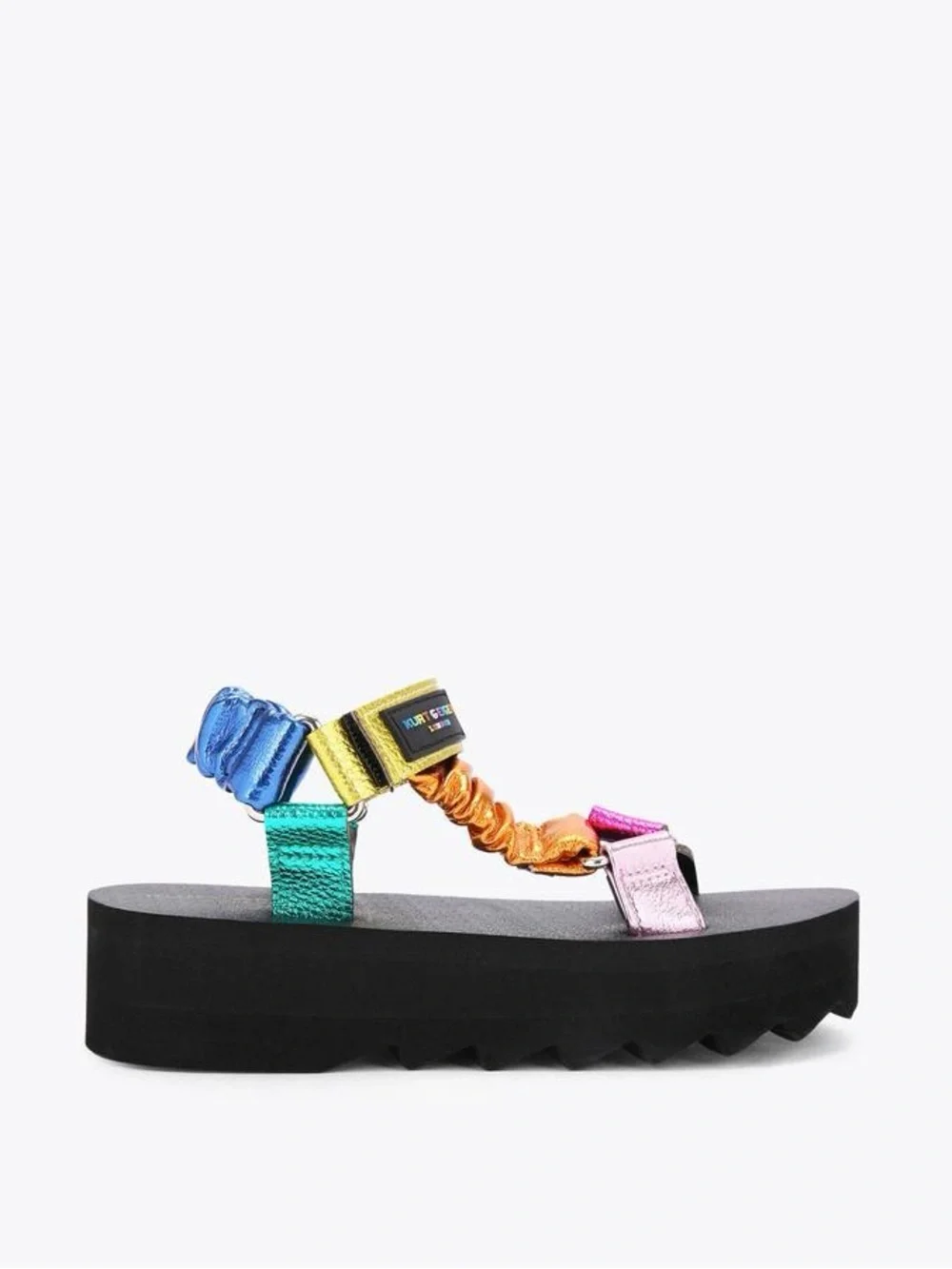 KURT GEIGER Kids Mini Orion Metallic Colorblock Platform Sandals 33/2M